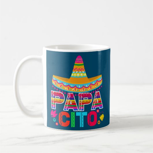 Mug Fête des pères amusante pour les hommes Papacito P (Gauche)