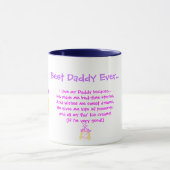 Mug Fête des pères "Best Daddy Ever" Pink Princess cad (Centre)