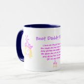 Mug Fête des pères "Best Daddy Ever" Pink Princess cad (Devant gauche)