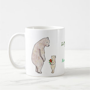 Mug Fête des pères cadeau Cute Bear et Cub nom personn