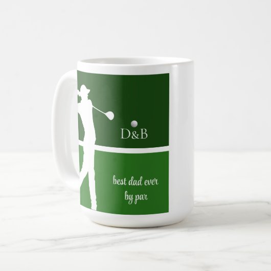 Mug fête des pères cadeau golf, meilleur papa jamais p (Devant gauche)