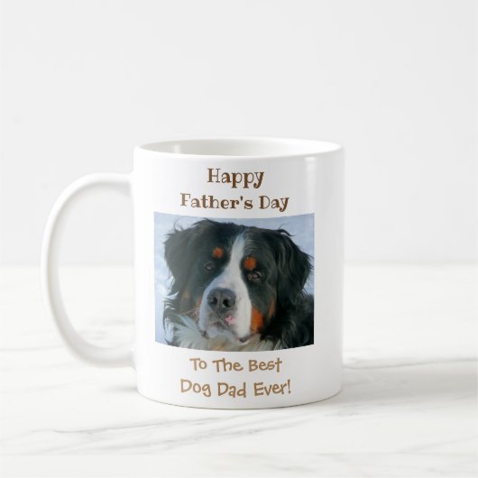 Mug Fête des pères Chien Papa Meilleur du monde jamais (Gauche)