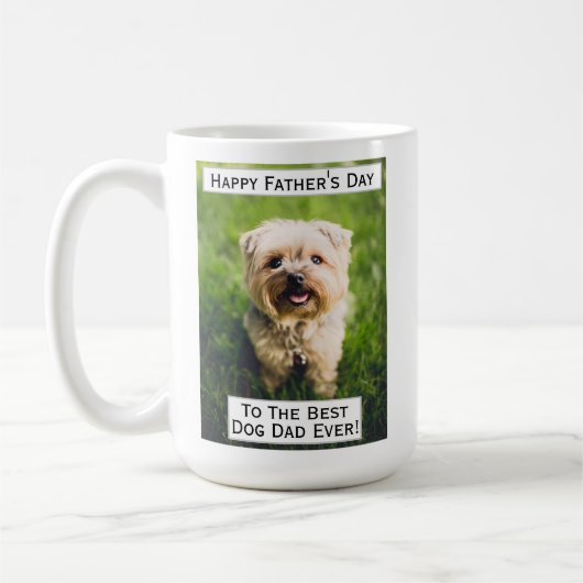 Mug Fête des pères Chien papa Meilleur Meilleur Jamais (Gauche)