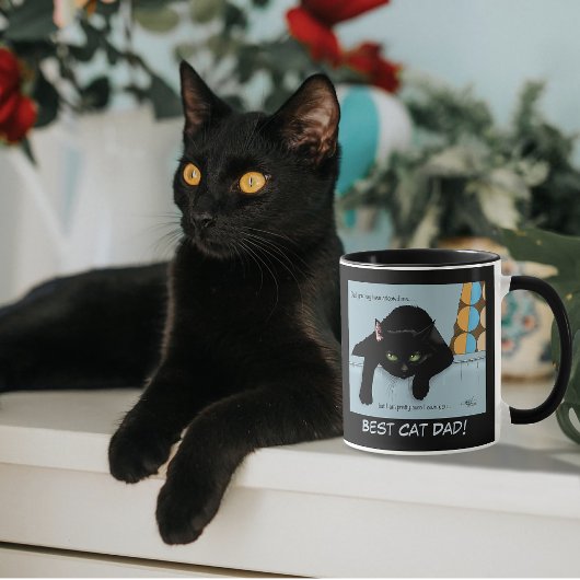 Mug Fête des pères de chat noir