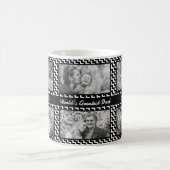 Mug Fête des pères de collage photo Chevron noir et bl (Centre)