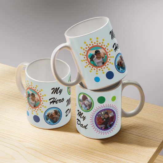 Mug Fête des pères de collection photo circulaire Abst