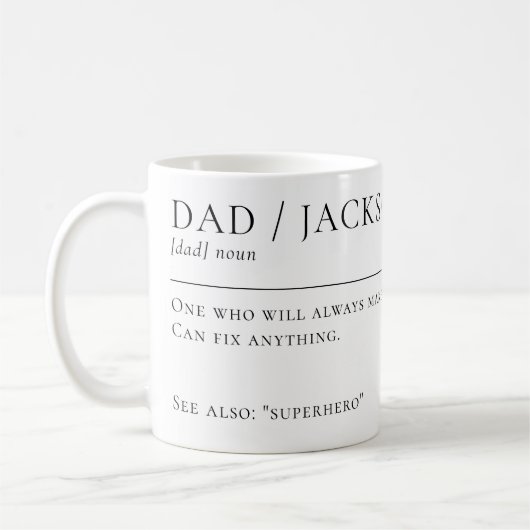 Mug Fête des pères de définition de dictionnaire papa  (Gauche)