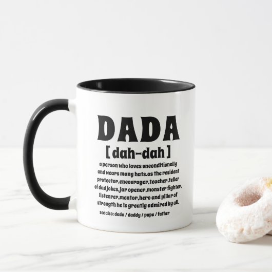 Mug Fête des pères de définition moderne mignonne Dada (Avec donut)