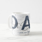 Mug Fête des pères de devis personnalisée Dusty Blue B (Devant gauche)