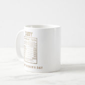 Mug Fête des pères de données nutritionnelles papa (Devant gauche)