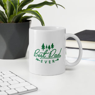 Mug Fête des pères de la typographie verte du meilleur