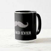 Mug Fête des pères de moustache d'argent noir (Devant droit)