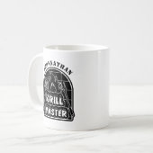 Mug Fête des pères de nom noir Rustic Modern Grillmast (Devant gauche)