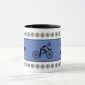 Mug Fête des pères drôle cycliste texte personnalisé (Centre)