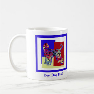 Mug Fête des Pères du Chien de Hound Afghan Silhouette