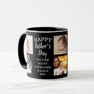 Mug Fête des pères heureuse Awesome Papa 8 Photo Noir
