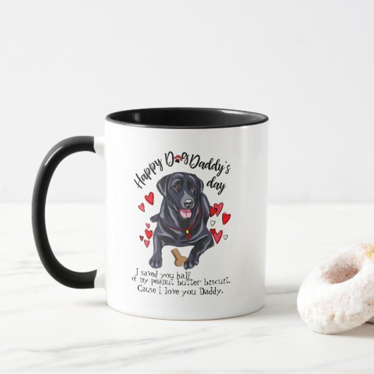 Mug Fête des pères heureuse de votre labrador (Avec donut)