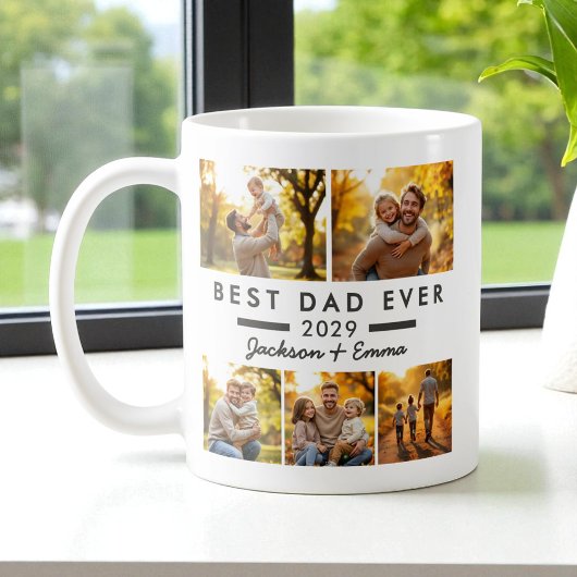 Mug Fête des pères Meilleur papa Ever 5 photo Collage