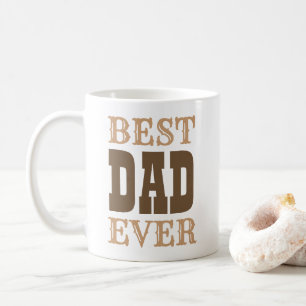 Mug Fête des pères Meilleur Papa Jamais Brown Typograp