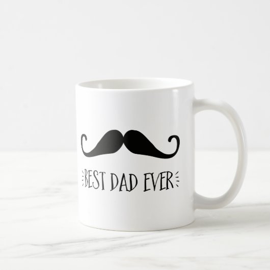 Mug fête des pères Meilleur papa Jamais Mustache Café (Droite)