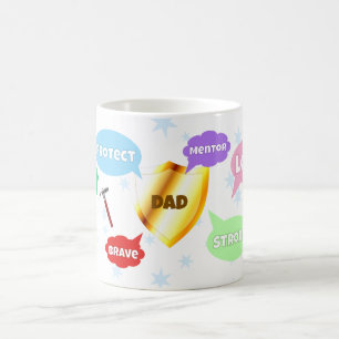 Mug Fête des pères Meilleur Papa Mot Nuages King Crown