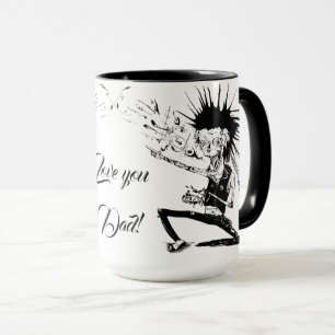 Mug Fête des Pères Noir et Blanc, Zombie