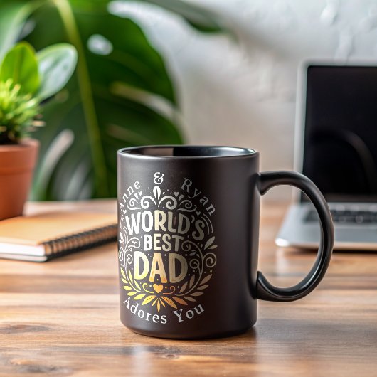 Mug Fête des pères personnalisable - Noms et messages