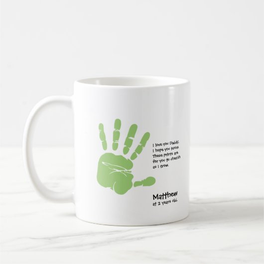 Mug Fête des pères personnalisée cadeau d'empreinte (Gauche)