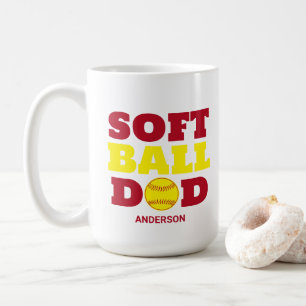 Mug Fête des pères personnalisée de softball papa