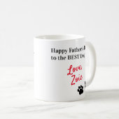 Mug Fête des pères personnalisée du chien (Devant droit)