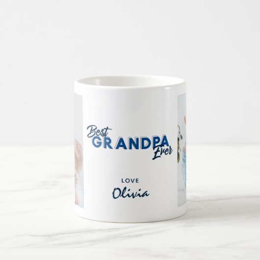 Mug Fête des pères photo moderne Best Grandpa Ever (Centre)