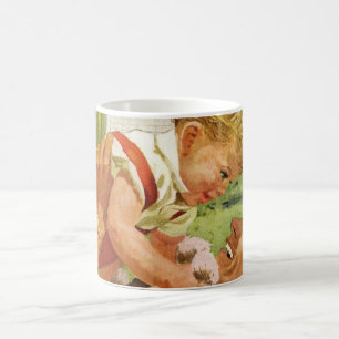 Mug Fête des Pères vintage, famille heureuse en banlie