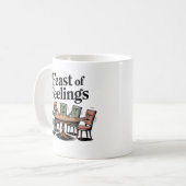 Mug Fête des Sentiments | Chaos à table humour de vaca (Devant gauche)