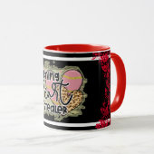 Mug Fête des Valentines, vendeuse de coeur branchée (Devant droit)