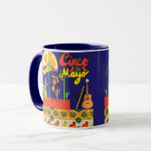Mug Fête Desert Bloom Fiesta bleu marine (Devant gauche)