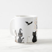 Mug Fête d'Halloween aux chats noirs mignons (Devant gauche)