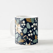 Mug Fête d'hiver arrière - plan noir Poinsettia (Devant gauche)