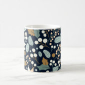 Mug Fête d'hiver arrière - plan noir Poinsettia (Centre)