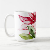 Mug Fête d'hiver poinsettia aquarelle fleurs (Gauche)