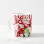 Mug Fête d'hiver poinsettia aquarelle fleurs (Devant gauche)
