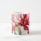 Mug Fête d'hiver poinsettia aquarelle fleurs (Centre)