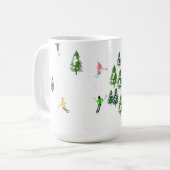 Mug Fête d'Illustration de ski alpin Freeride (Devant gauche)