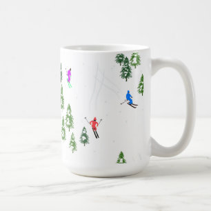 Mug Fête d'Illustration de ski alpin Freeride