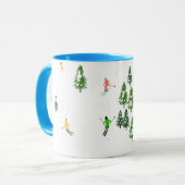 Mug Fête d'Illustration de ski alpin Freeride (Devant gauche)