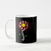 Mug Fête d'indépendance Fleur Feu d'artifice Amérique (Gauche)