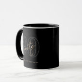 Mug Fête du 90e anniversaire de Black Gold Moderne (Devant gauche)
