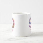 Mug Fête du 90e anniversaire Fleurs florales Moderne 9 (Centre)