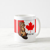 Mug Fête du Canada Est. Drapeau et castor 1867 (Devant droit)