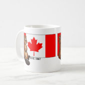 Mug Fête du Canada Est. Drapeau et castor 1867 (Devant gauche)