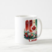 Mug Fête du Canada florale | Joli drapeau canadien (Devant droit)
